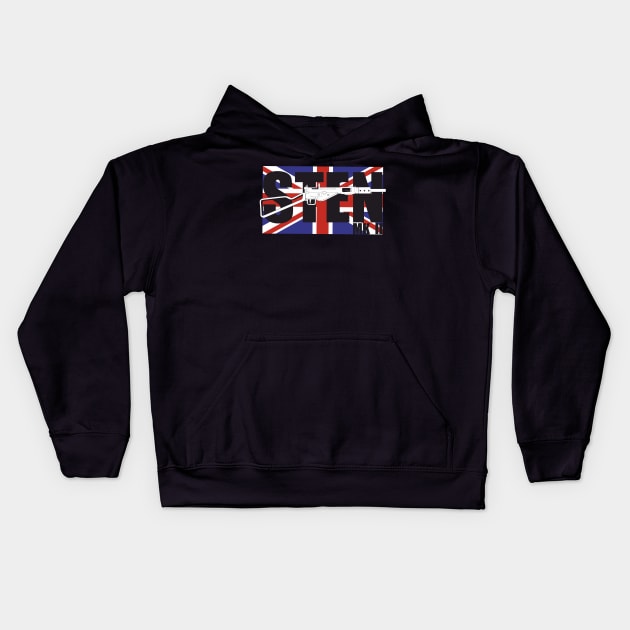 British STEN Mk 2 submachine gun Kids Hoodie by FAawRay